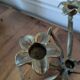 Art Nouveau brass flower chandelier