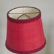 Brass & white glass table lamp red fabric shade