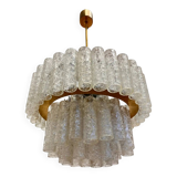 XL design midcentury glass chandelier by Doria, 1960s / Germany