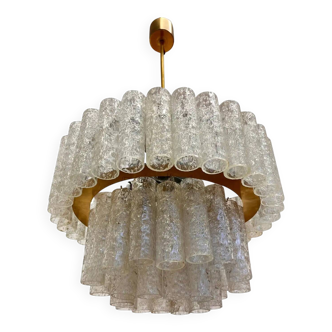XL design midcentury glass chandelier by Doria, 1960s / Germany