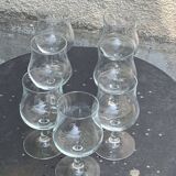 Set of 7 large Luminarc France wine glasses in transparent glass on a stem