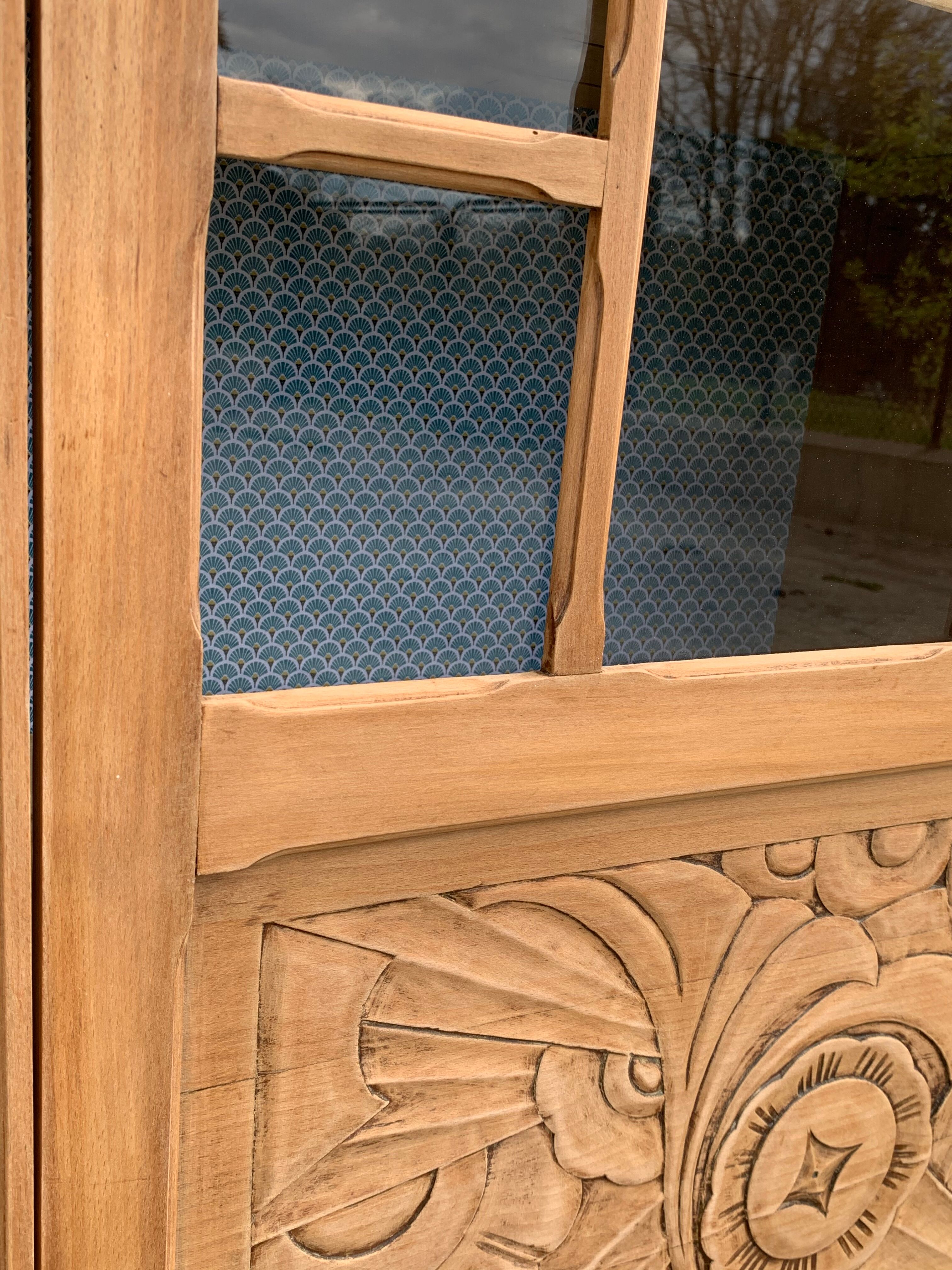 Art deco glass-glazed parisian wardrobe