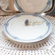 Lot of 4 blue plates "carina" U&C Sarreguemines Terre de Fer