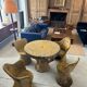 Garden furniture in concrete imitation faux wood