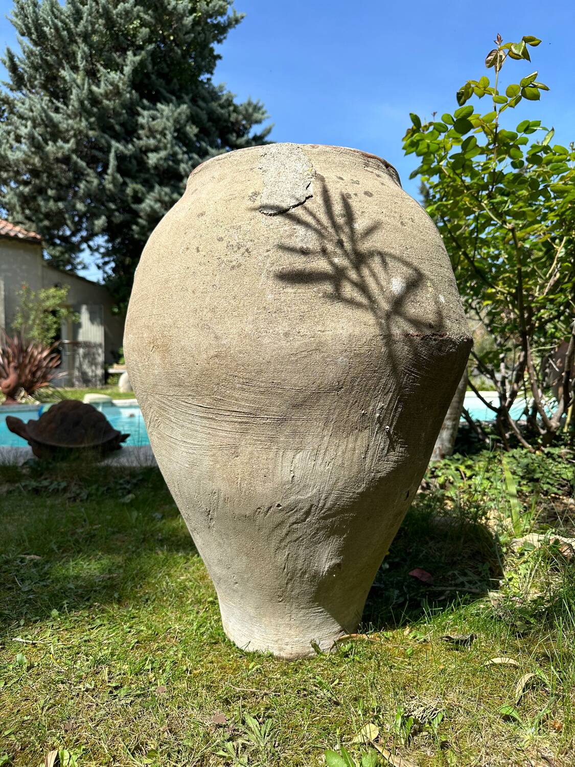 Ancient terracotta pottery jar from the 19th century