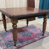 Table Victorienne à manivelle en acajou du XIXème avec 1 allonge