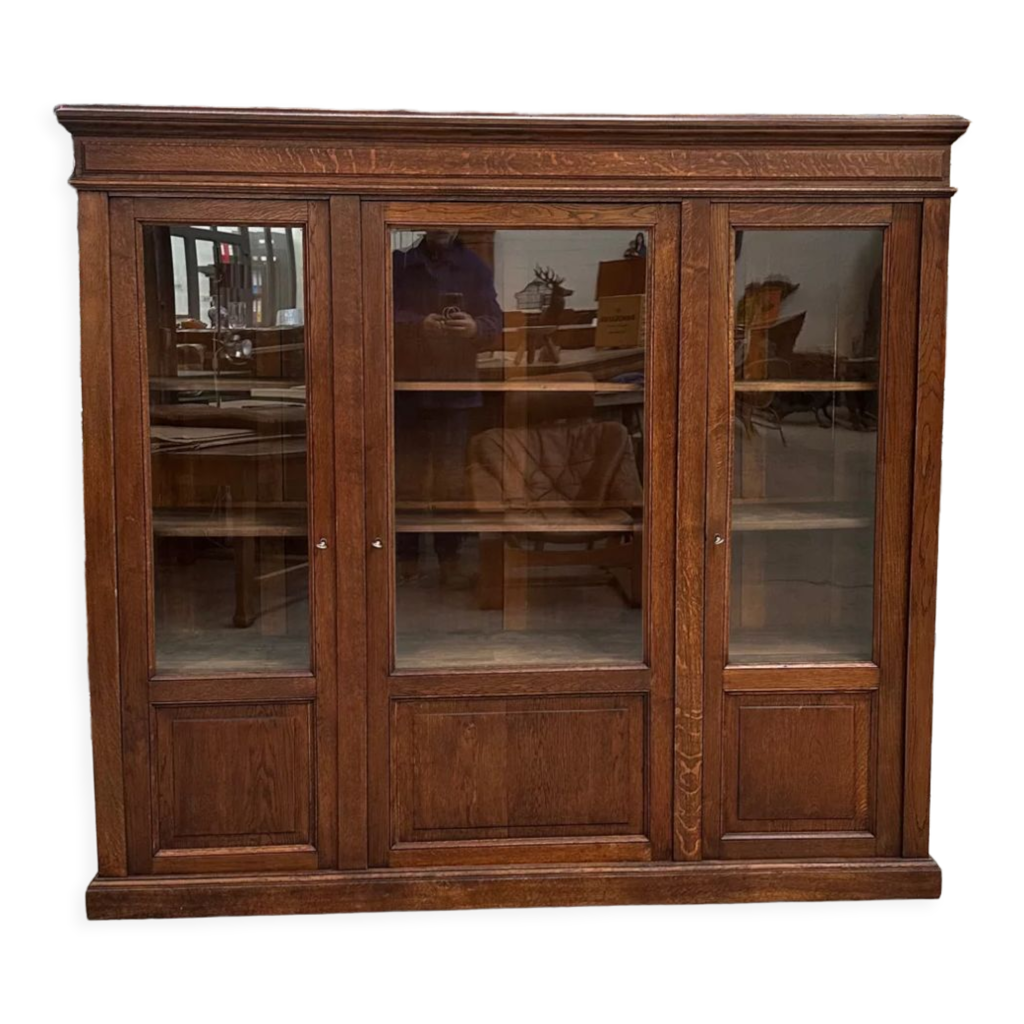 Armoire vitrine en chêne début XXème Selency