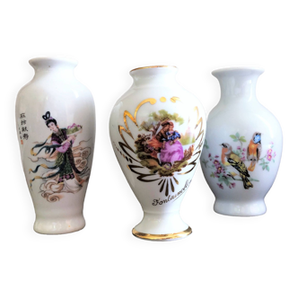 Set of 3 porcelain vases