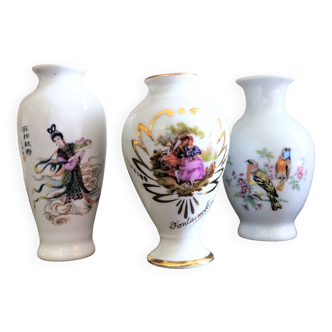 Lot de 3 vases en  porcelaine