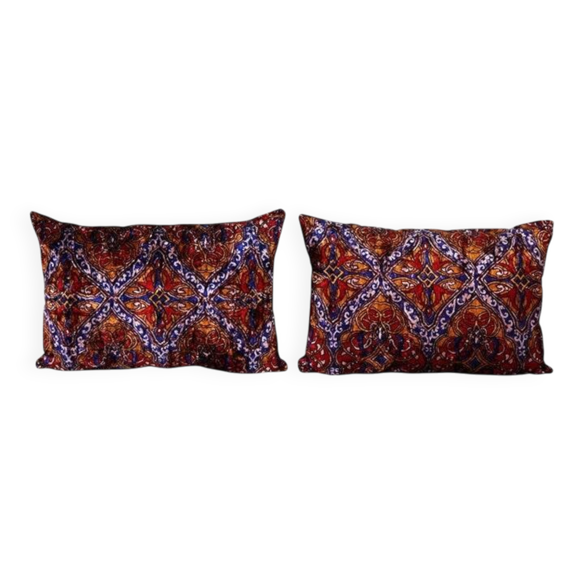 Set of 2 vintage velvet cushion covers 41x61 cm