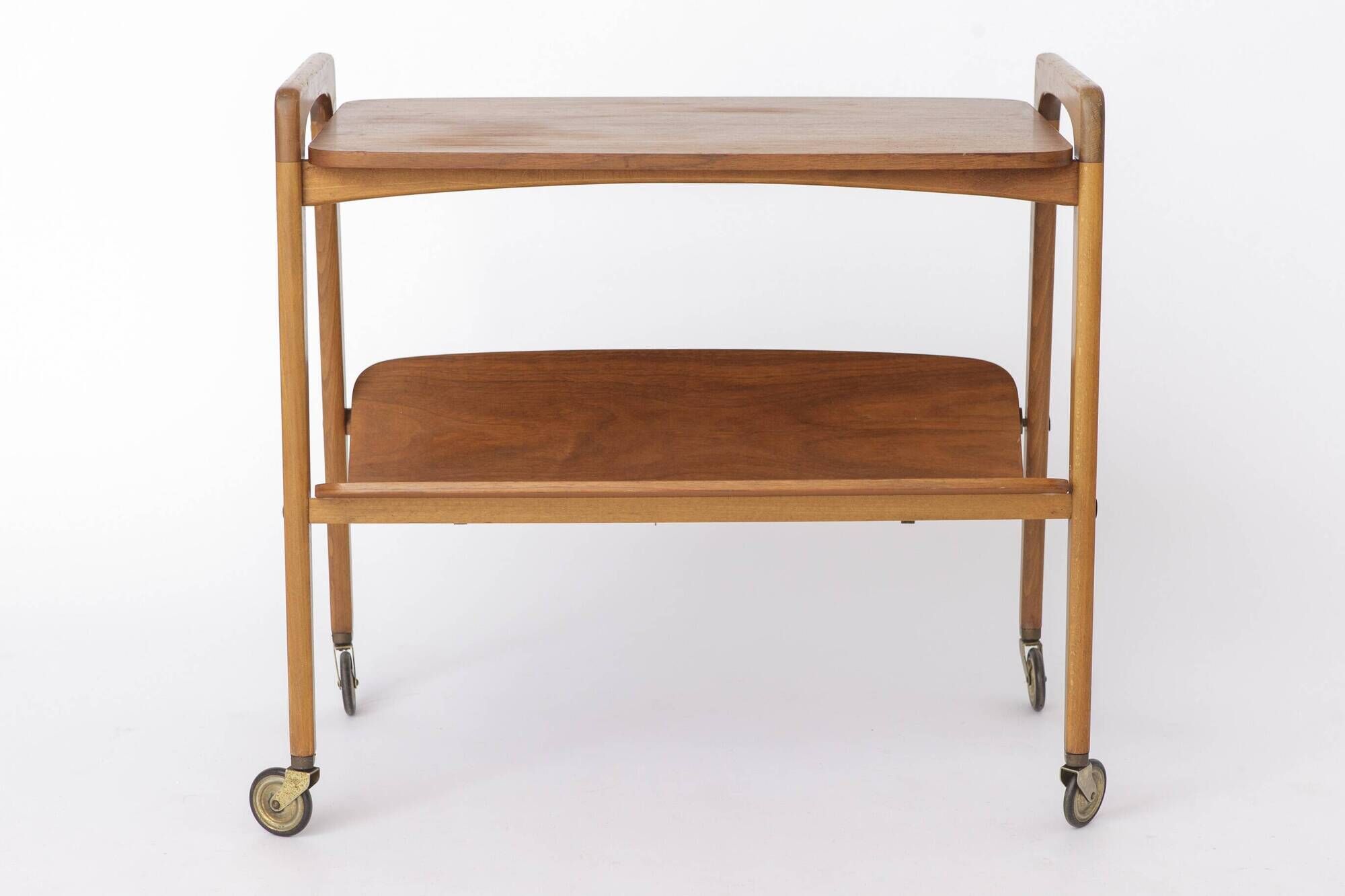 Vintage Bar Cart on Wheels, Mid Century Modern Trolley Table, 1960s Germany