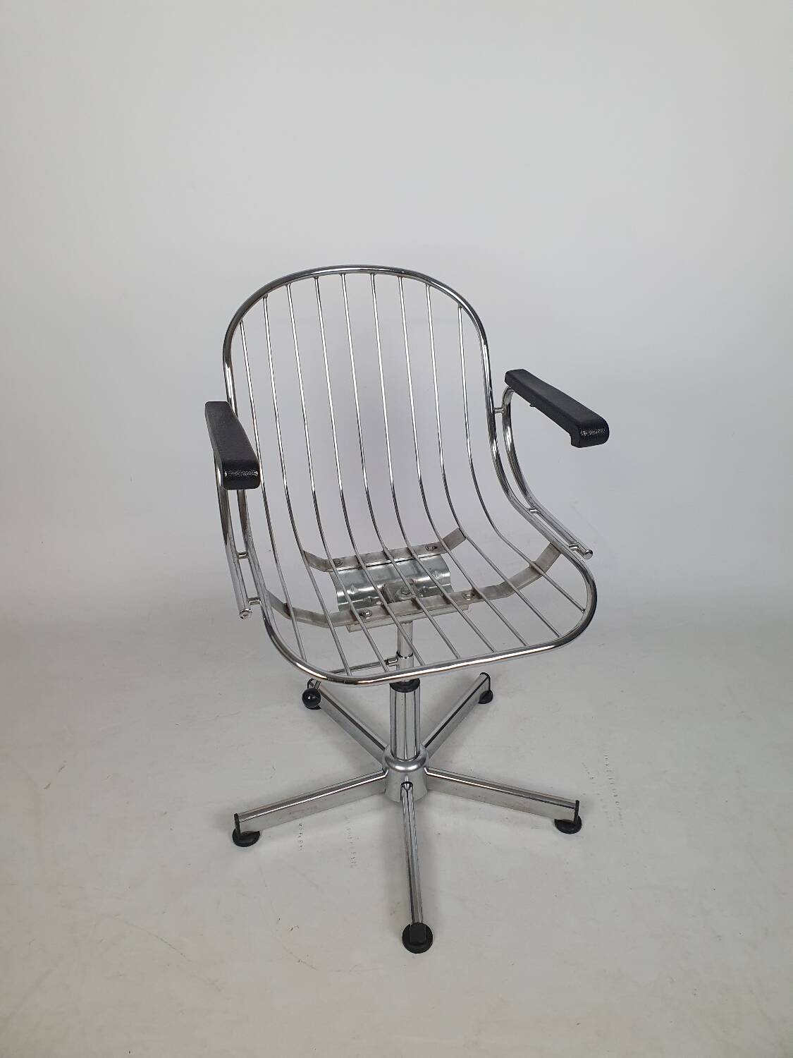 Vintage chrome swivel armchair