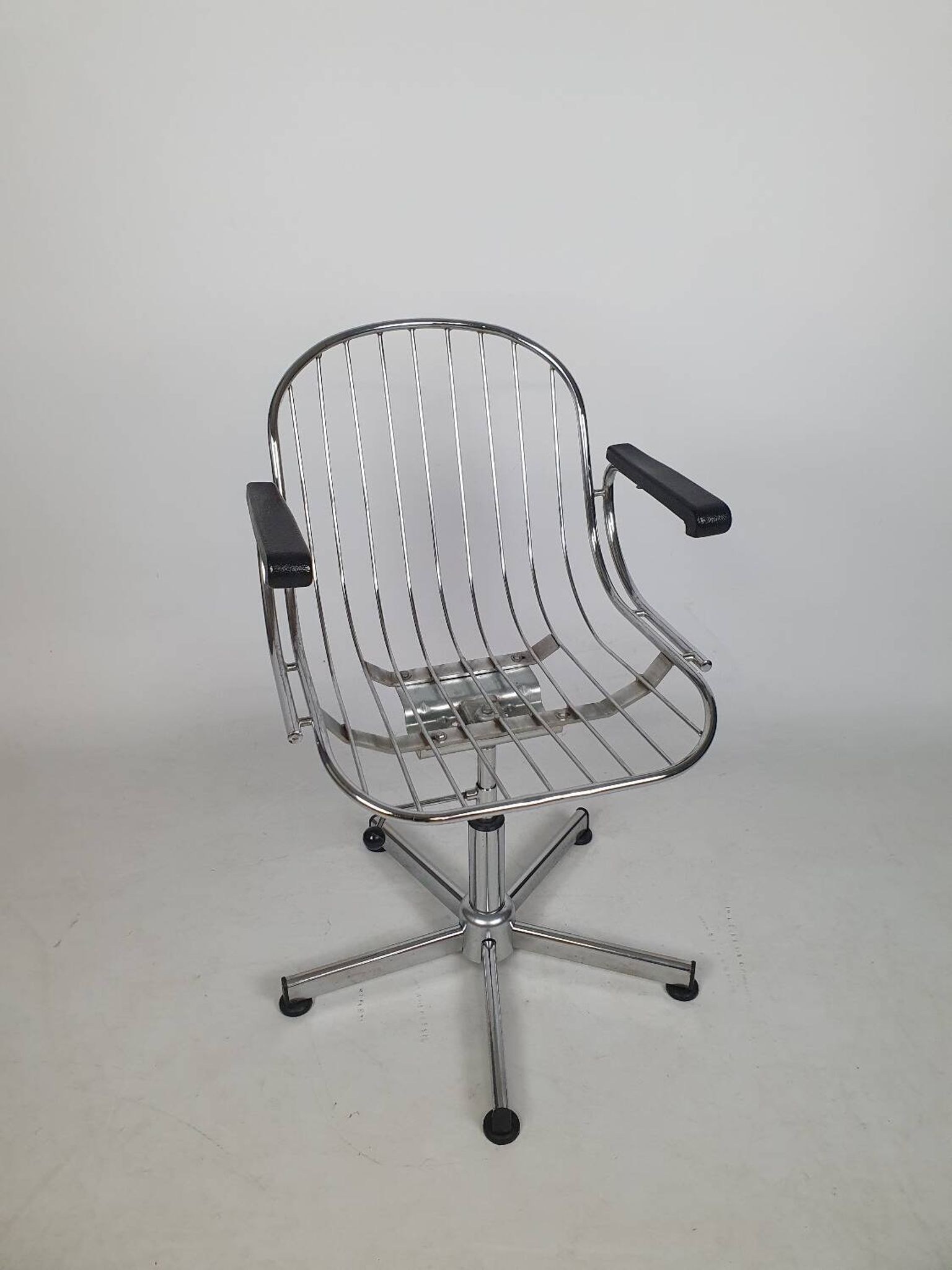 Vintage chrome swivel armchair