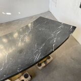 Addor 60s sculptural marble and brass coffee table