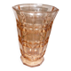 Grand vase en verre épais rose art déco