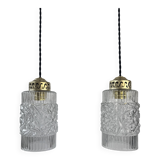 Pair of vintage glass suspensions