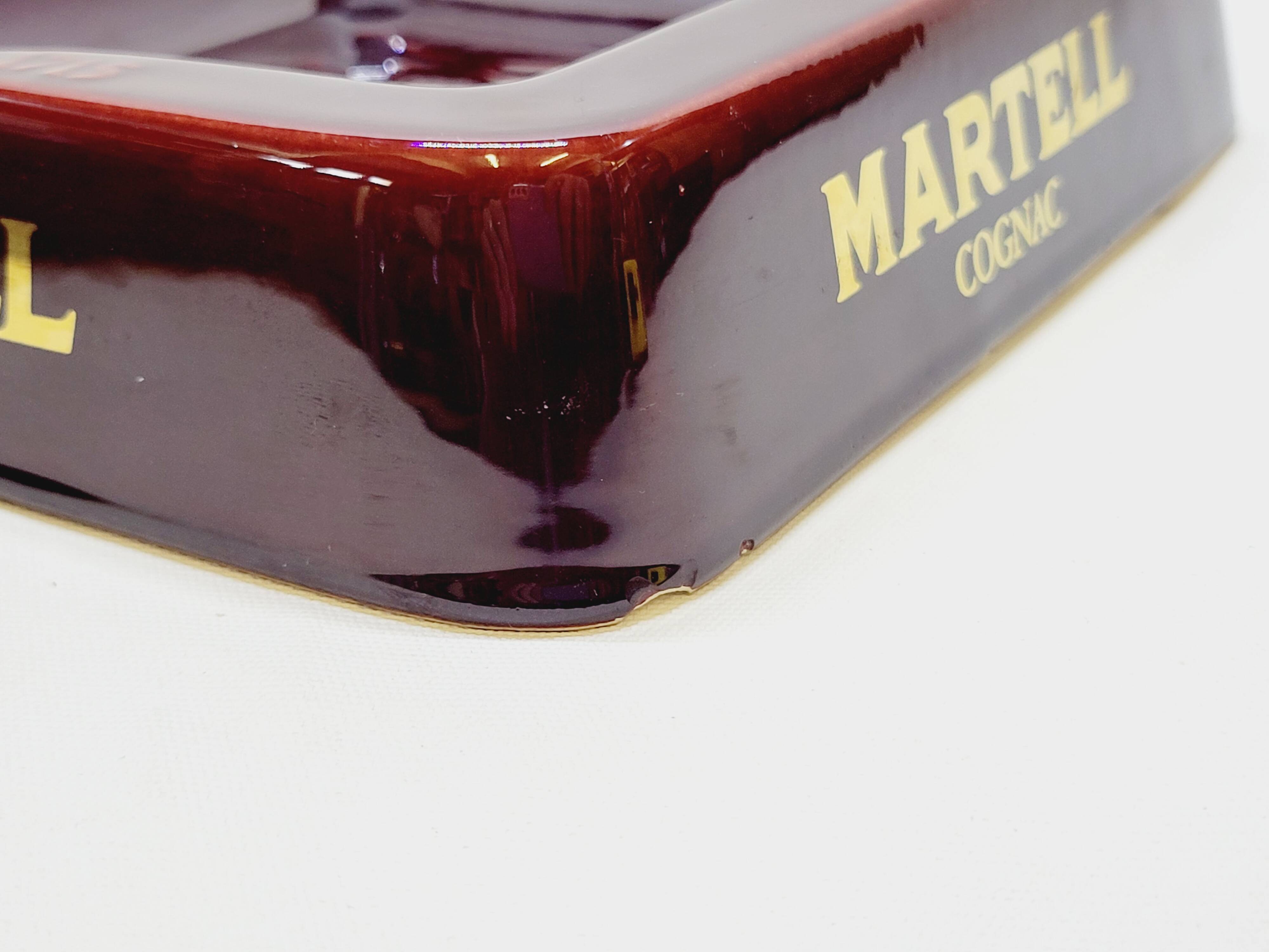 Imposing ceramic advertising ashtray Martell Cognac
