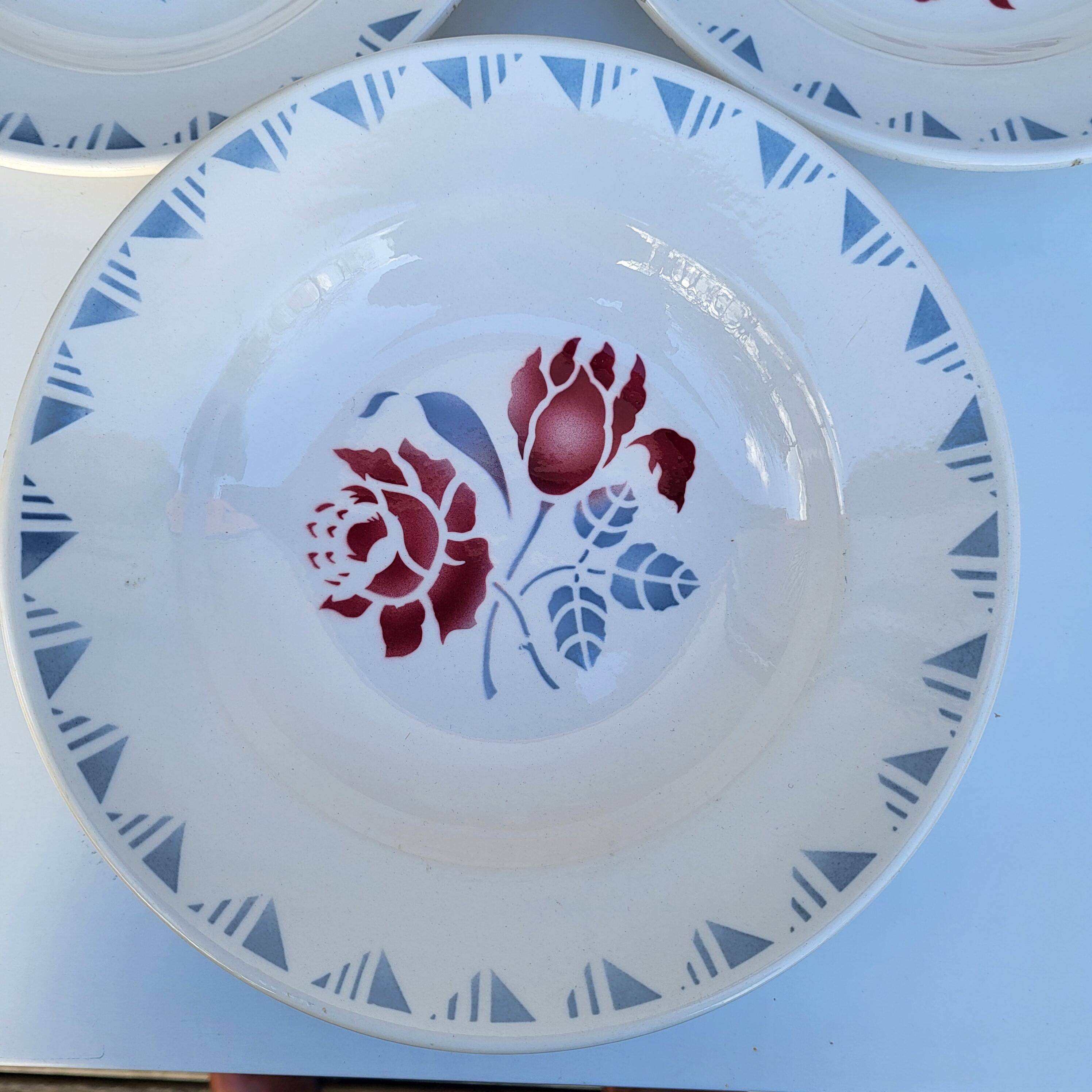 Lot 9 deep plates ▪︎ Art Deco ▪︎ Jane ▪︎ Niderviller