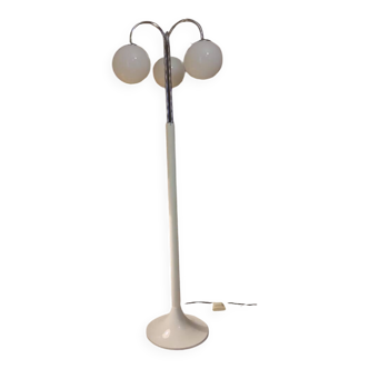 Floor lamp with tulip base and cascading globe 1980
