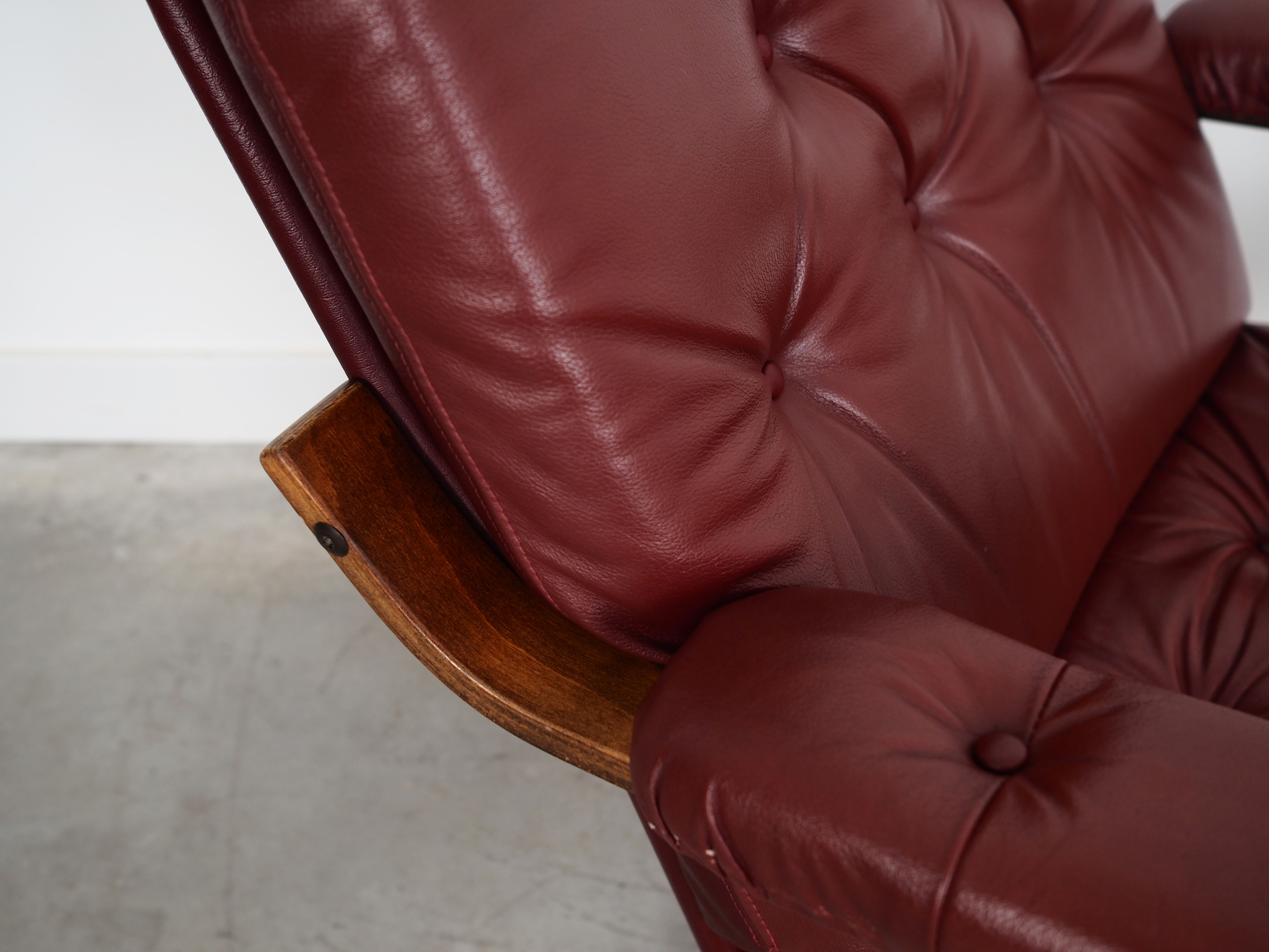 Leather swivel armchair, Danish design, 1970s, made in Denmark