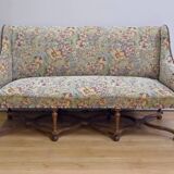 Importante Banquette de Propriété à Tissu fleuri, époque Louis XIV – Début XVIIIe