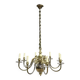 Dutch brass chandelier 8 lights from the 60s - 85cmx1m23.
