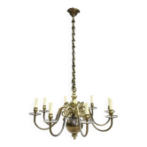 Lustre hollandais en laiton 8 feux années 60 - 85cmx1m23.