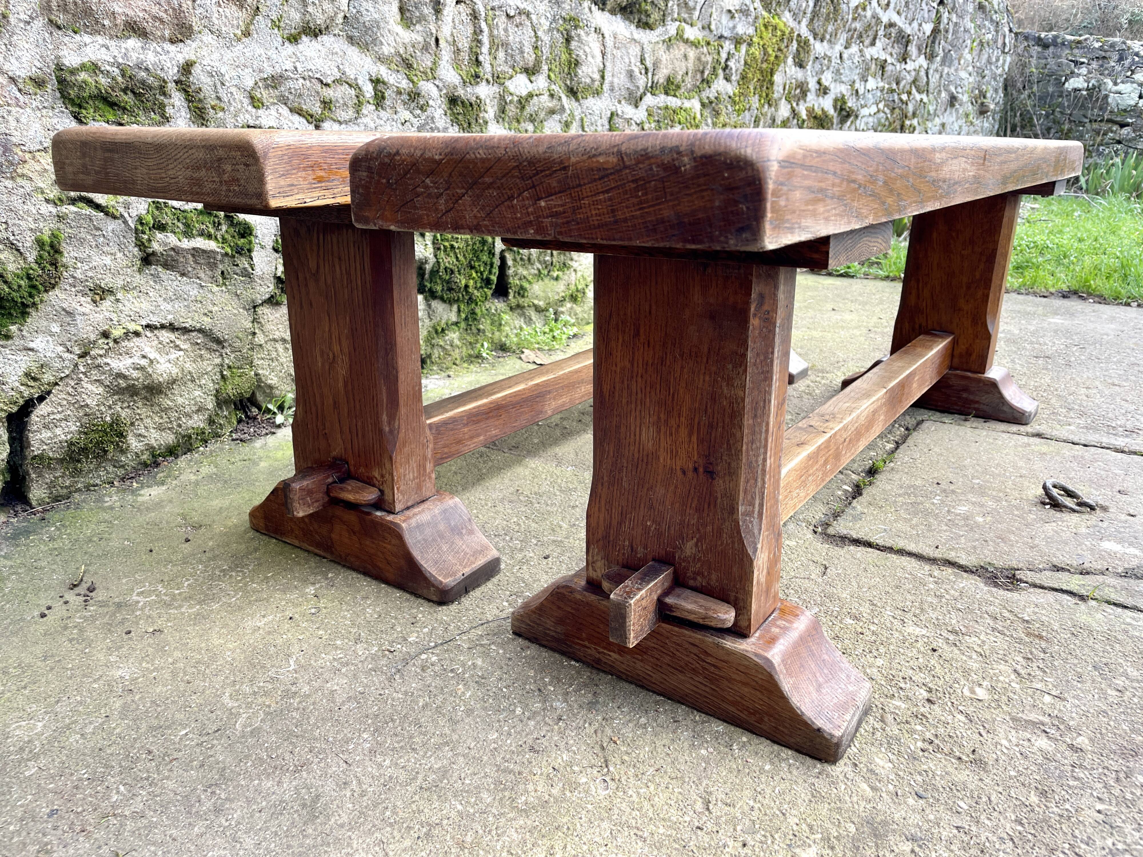 Pair of solid oak benches