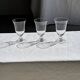 Set of 3 vintage stemmed glasses in clear glass H14 D10