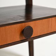 Scandinavian teak and dark wood bedside table, 1950s