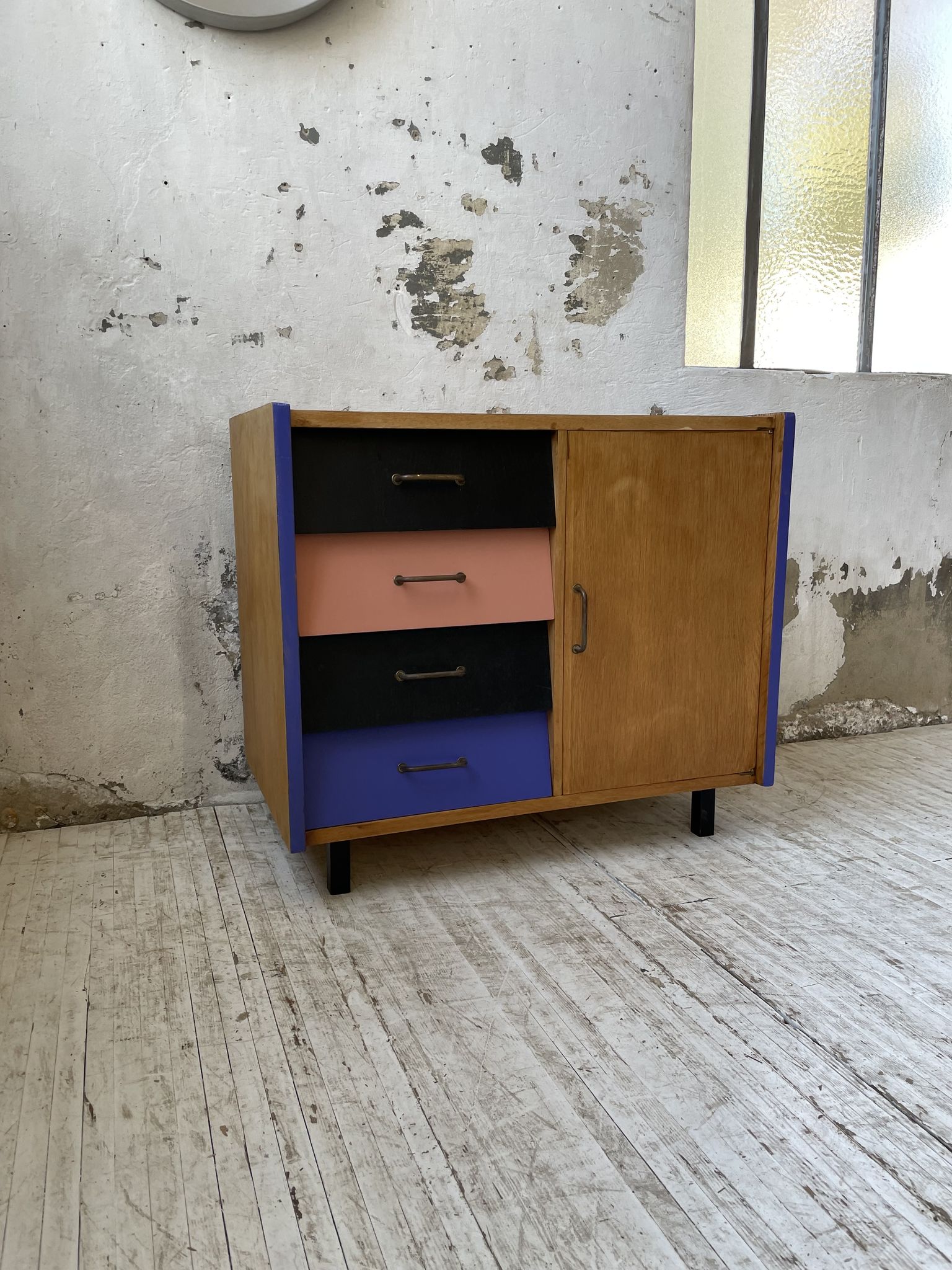 Colorful chest of drawers furniture 60s