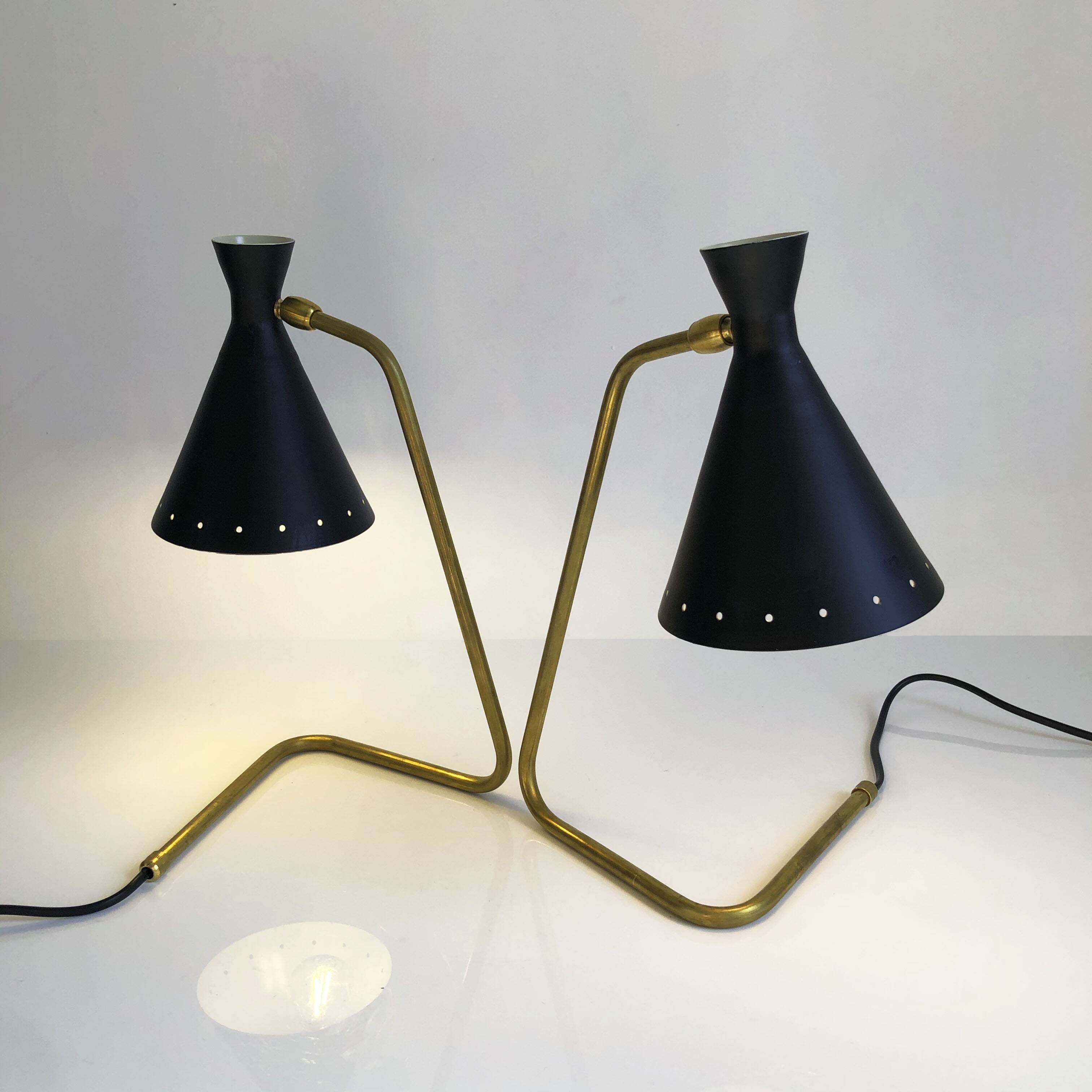 Pair of Italian “cocotte” lamps. 50s design