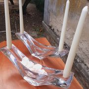 Paire de coupes/ Bougeoirs cristal de Daum