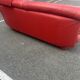 Three-seater red full-grain leather sofa – Vintage Italian design from the years.