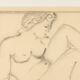 Sitting female nude, charocal drawing on paper, 62 x 62 cm