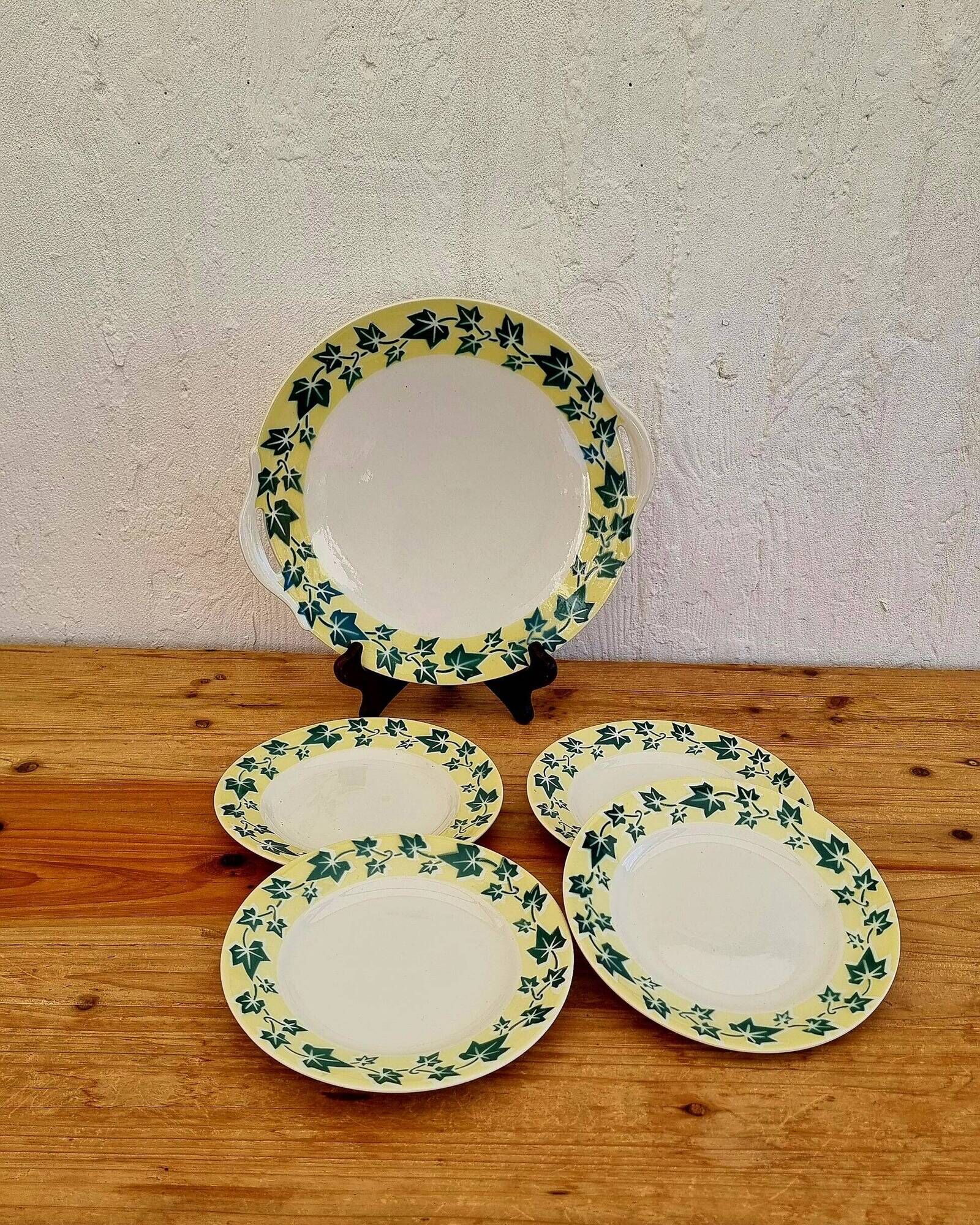 Service à dessert vintage Digoin Sarreguemines modèle Josette