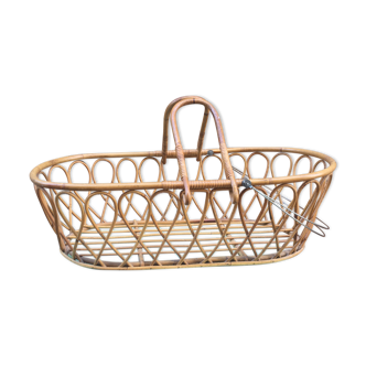 Rattan bassinet with hood arches