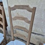 Set of 4 antique straw-seated chairs