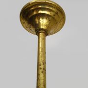 Suspension globe yellow granite, bordered gold lampshade old art deco. Year 50