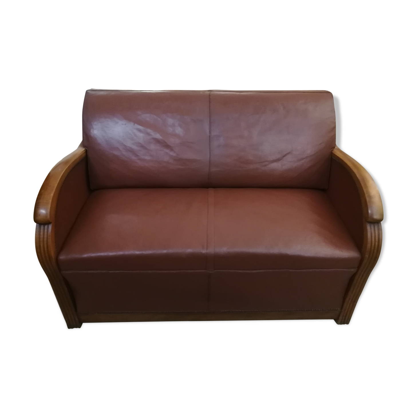 Leather art deco sofa