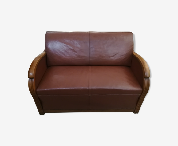 Leather Art Deco Sofa Selency, Art Deco Leather Sofa