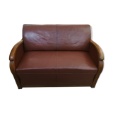 Leather art deco sofa