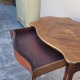 Napoleon III violin-shaped middle desk table 19th in marquetry