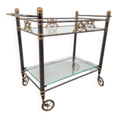 Regency Brass and Glass Serving Trolley, Italy, 1970s