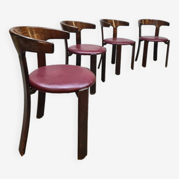 Suite de 4 chaises de salle à manger vintage Bruno Rey Kusch & Co