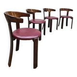 Suite de 4 chaises de salle à manger vintage Bruno Rey Kusch & Co