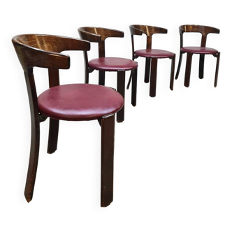 Suite de 4 chaises de salle à manger vintage Bruno Rey Kusch & Co