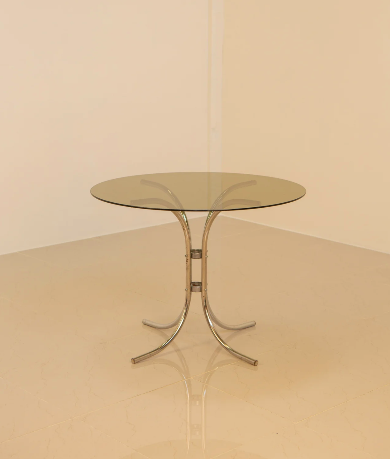 Tulip dining table and smoked glass 80's