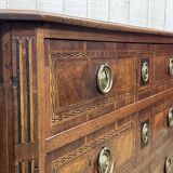 Louis XVI period chest of drawers in walnut, oak and fir, 18th century