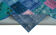 Handmade anatolian overdyed 203 cm x 300 cm blue patchwork carpet